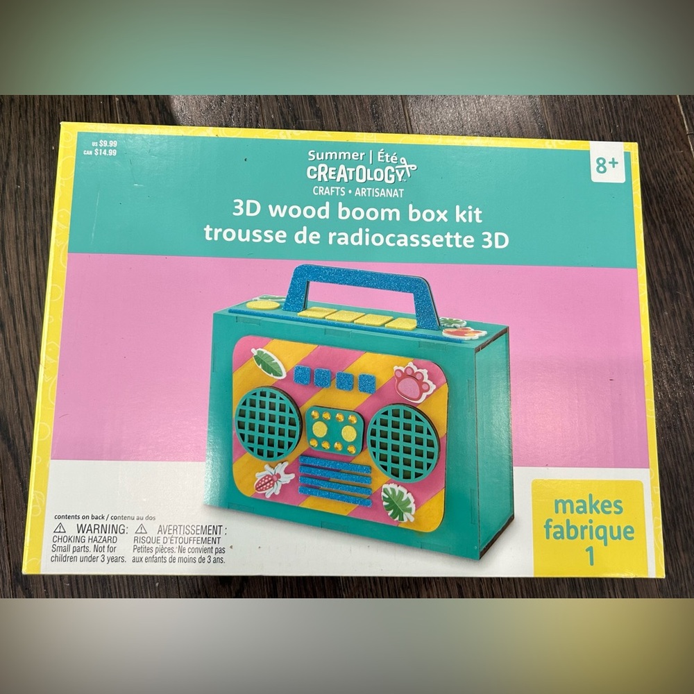 Creatology 3D Wood Boom Box Kit - Colorful Design NEW